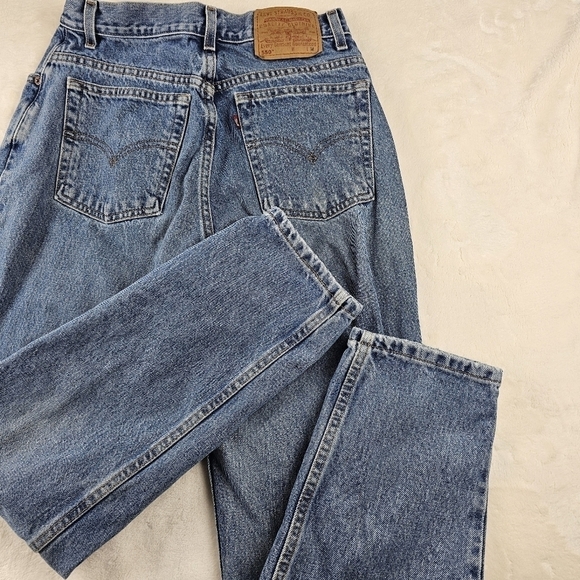 Levi’s 550 12 Relaxed Fit Tapered Leg Vintage Jeans Denim Medium blue wash retro - Picture 5 of 11